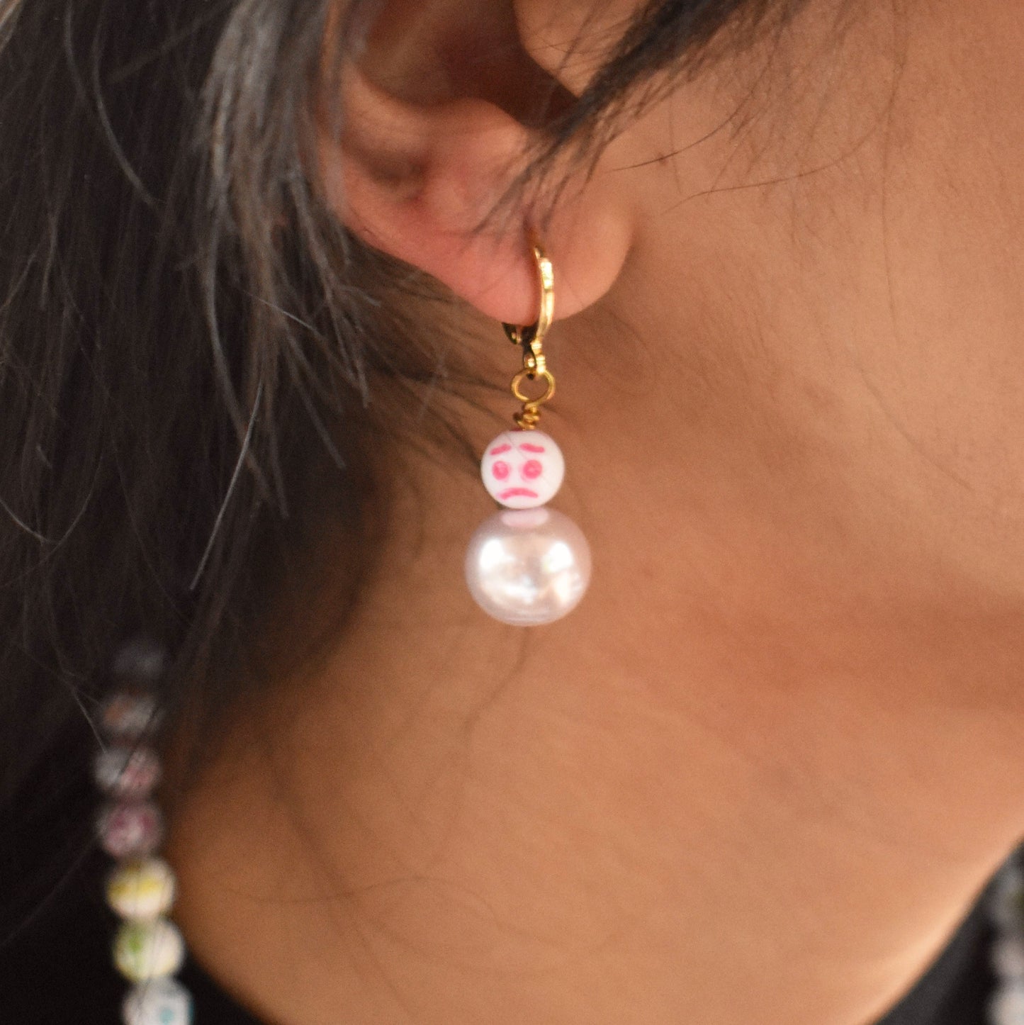 Pink Snowmen Earrings
