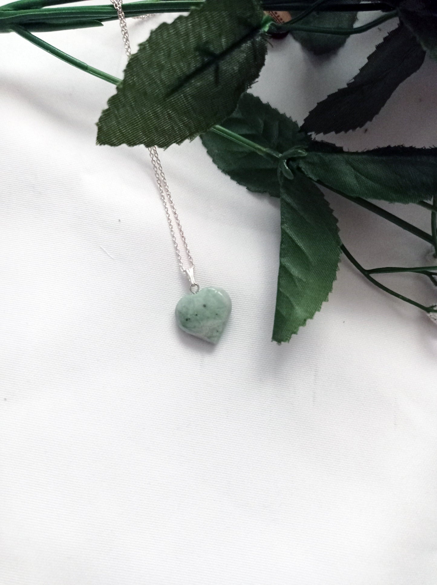 Chrysoprase Jade Heart Pendant Necklace