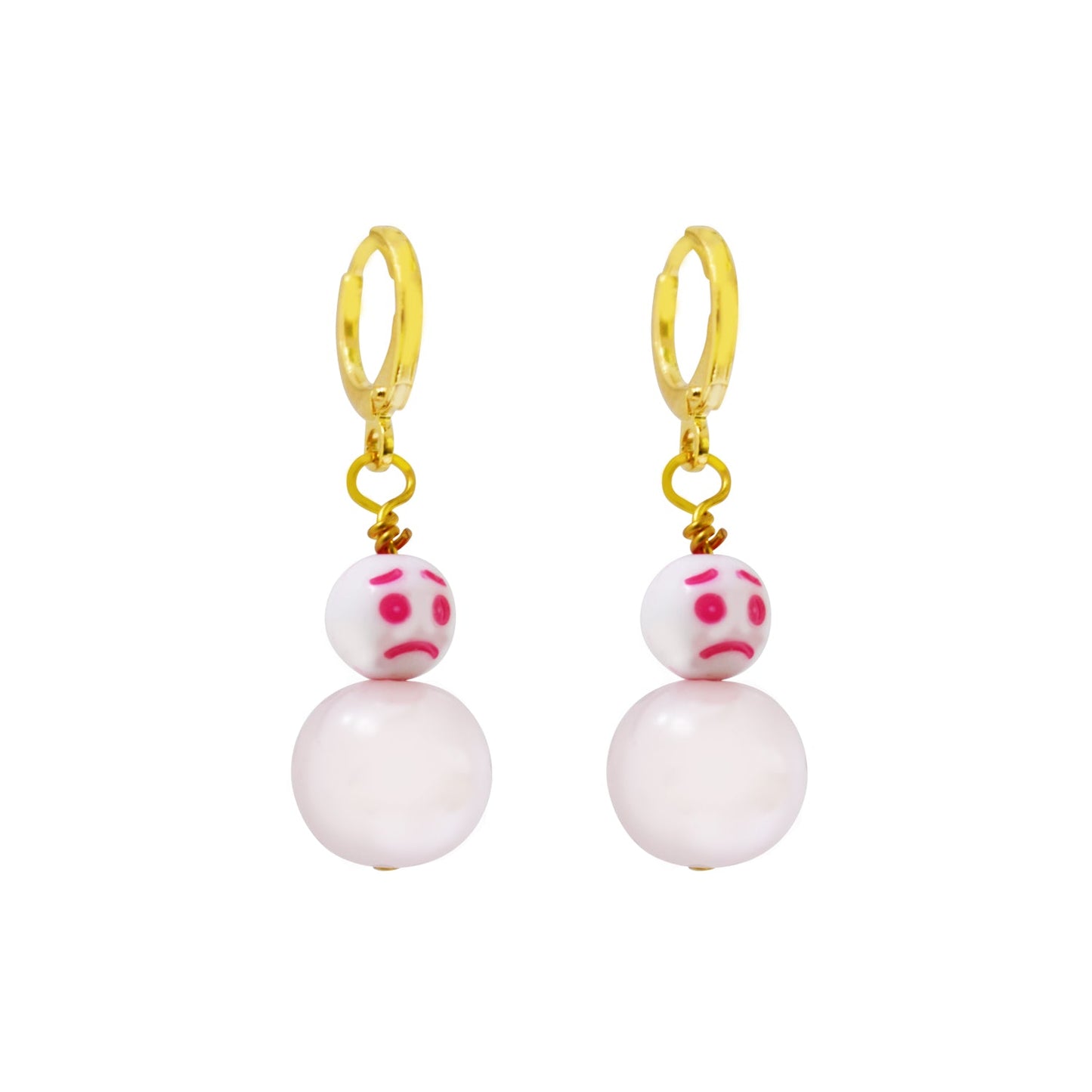 Pink Snowmen Earrings