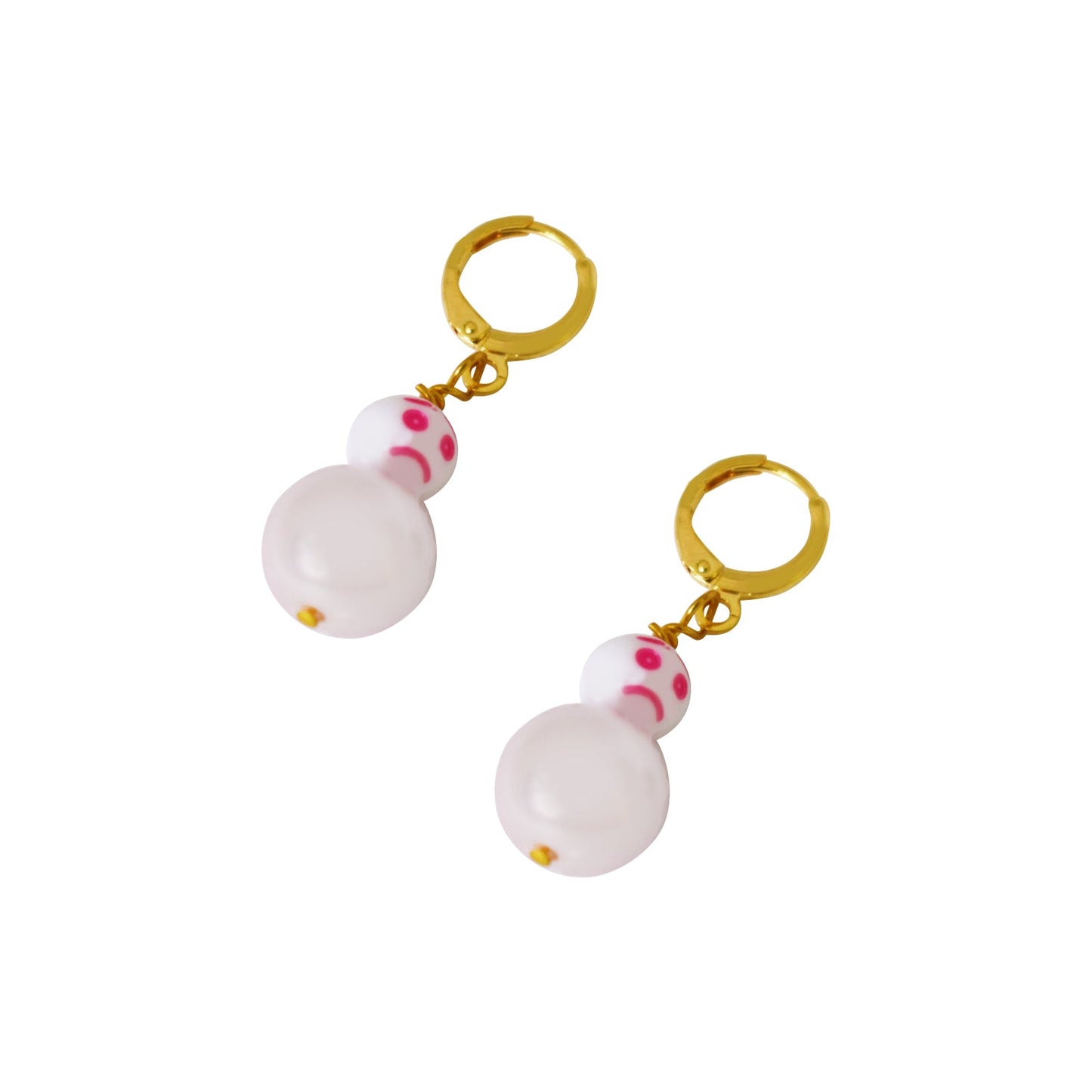 Pink Snowmen Earrings