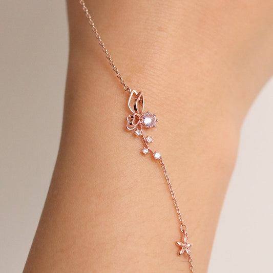 Butterfly cubic bracelet