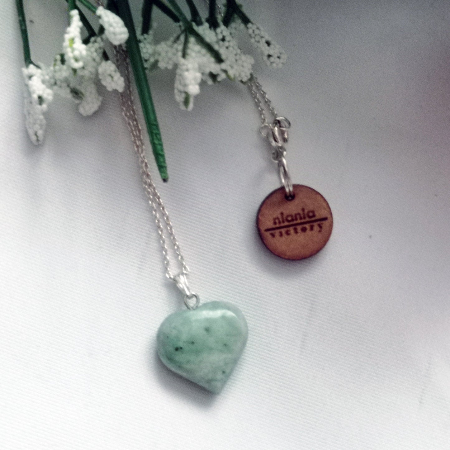 Chrysoprase Jade Heart Pendant Necklace