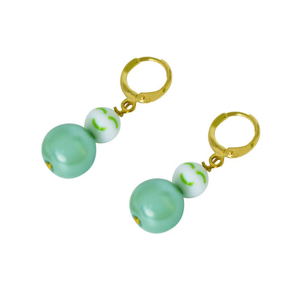 Green Snowman Earrings