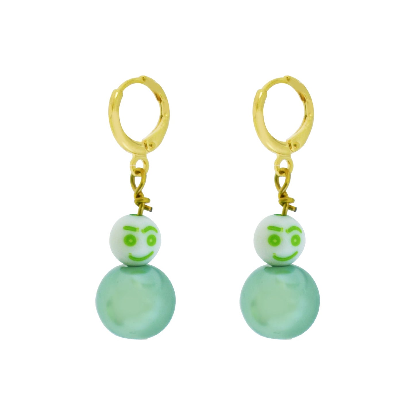 Green Snowman Earrings