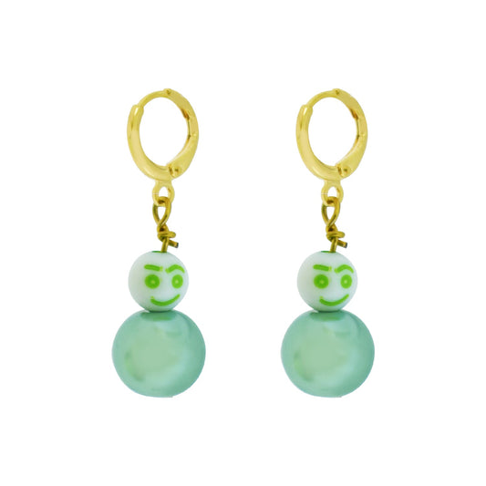 Green Snowman Earrings