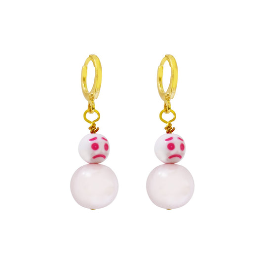 Pink Snowmen Earrings